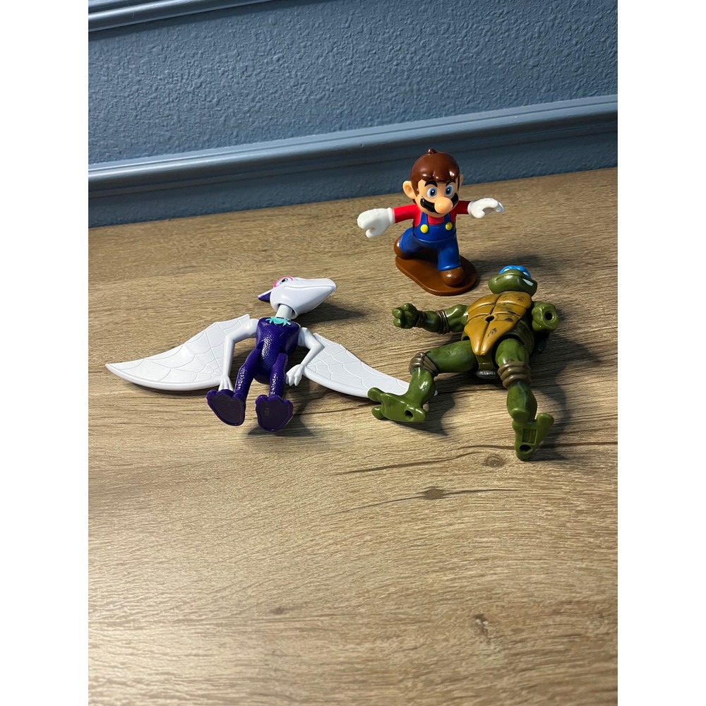 Mario Teenage Mutant Ninja Turtle Pterodactyl Action Figure Lot